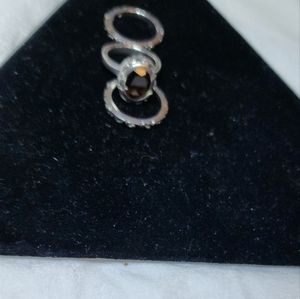 Silpda sterling silver & garnet stackable ring.